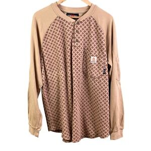 Bocomal FR Shirt Tan Henley CAT2 Pocket Long Sleeve Workwear Weld XL Men's